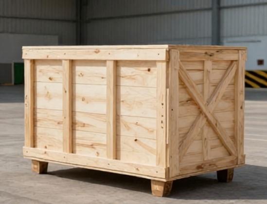 Large wooden shipping crate ready for freight anywhere in Canada